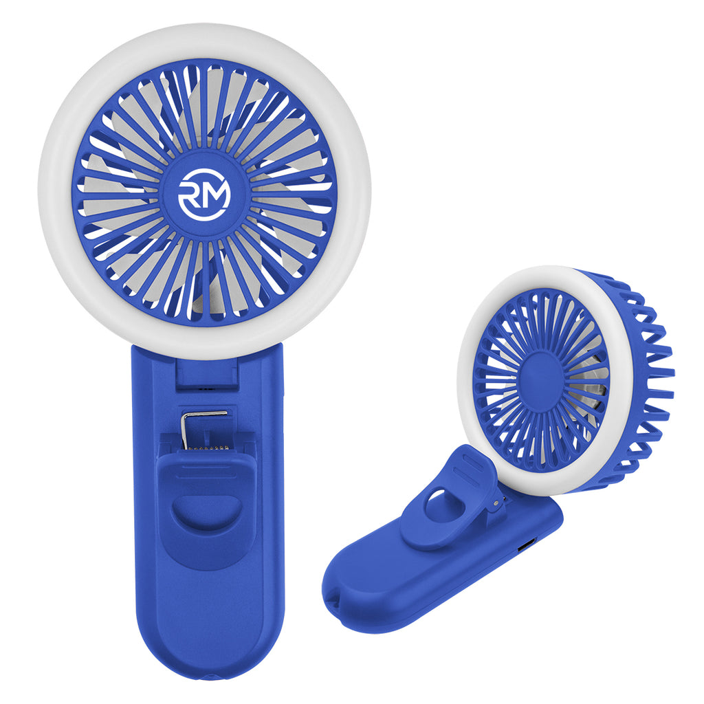 Ring Light and Fan for Phone and Laptop - Royal Blue - Pad Print