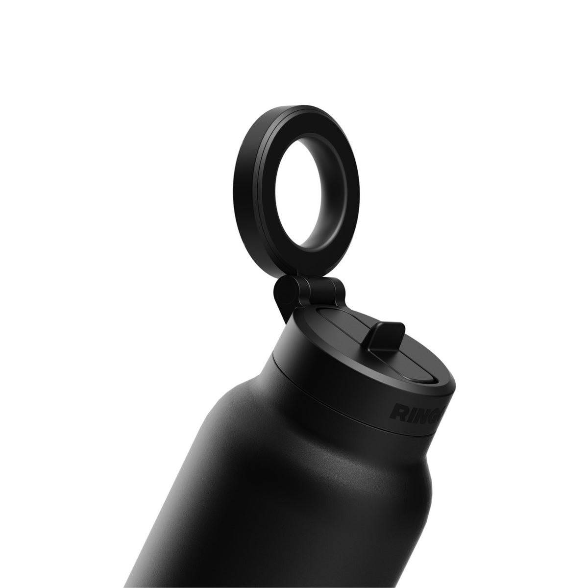 Ringo Pro Water Bottle with Magnetic Phone Ring, 24 oz Full Color - Black - View 3