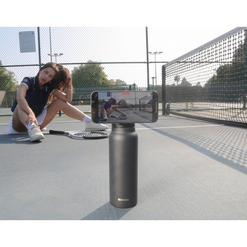 Ringo Pro Water Bottle with Magnetic Phone Ring, 24 oz Full Color - Black - View 9