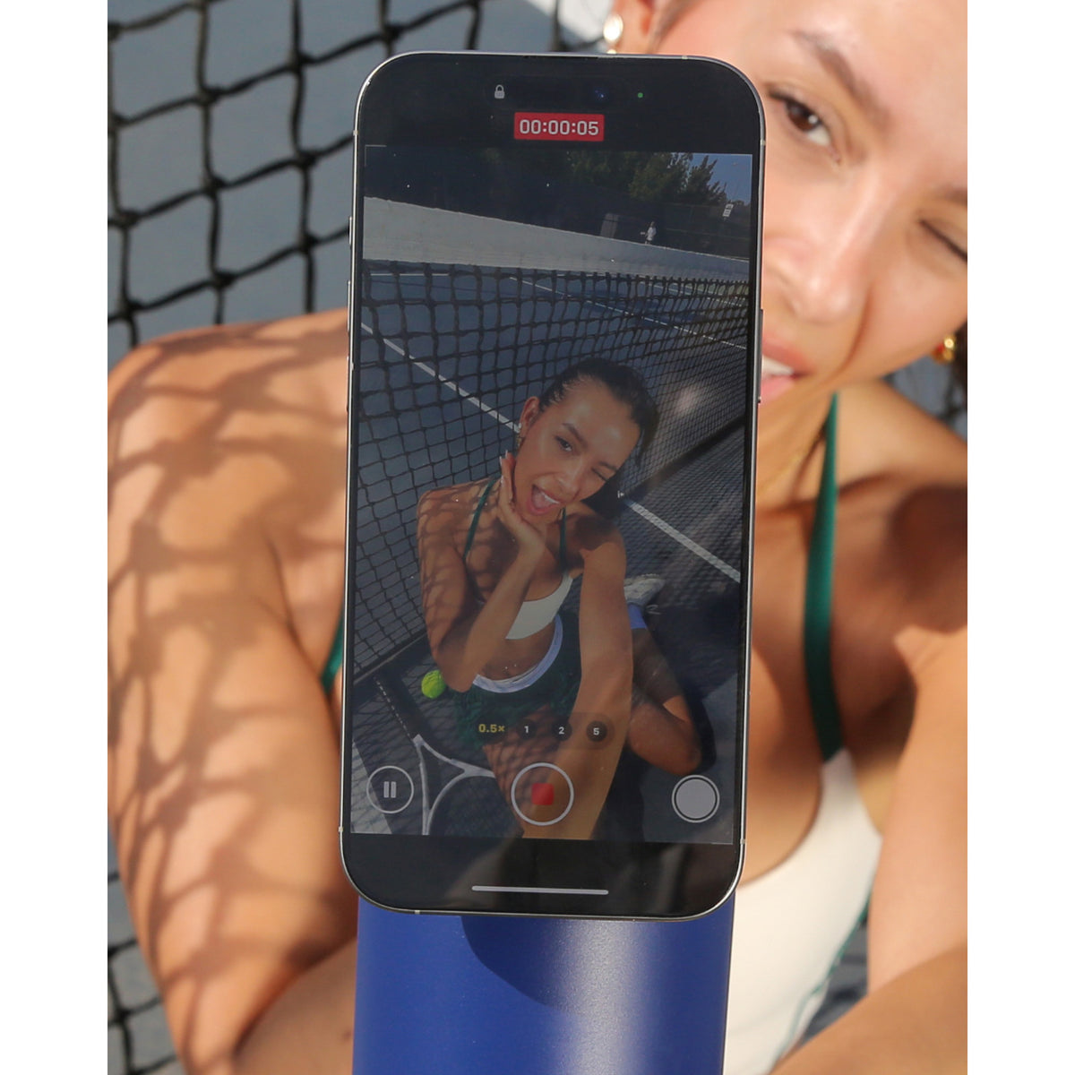 Ringo Pro Water Bottle with Magnetic Phone Ring, 24 oz Full Color - Blue - View 9