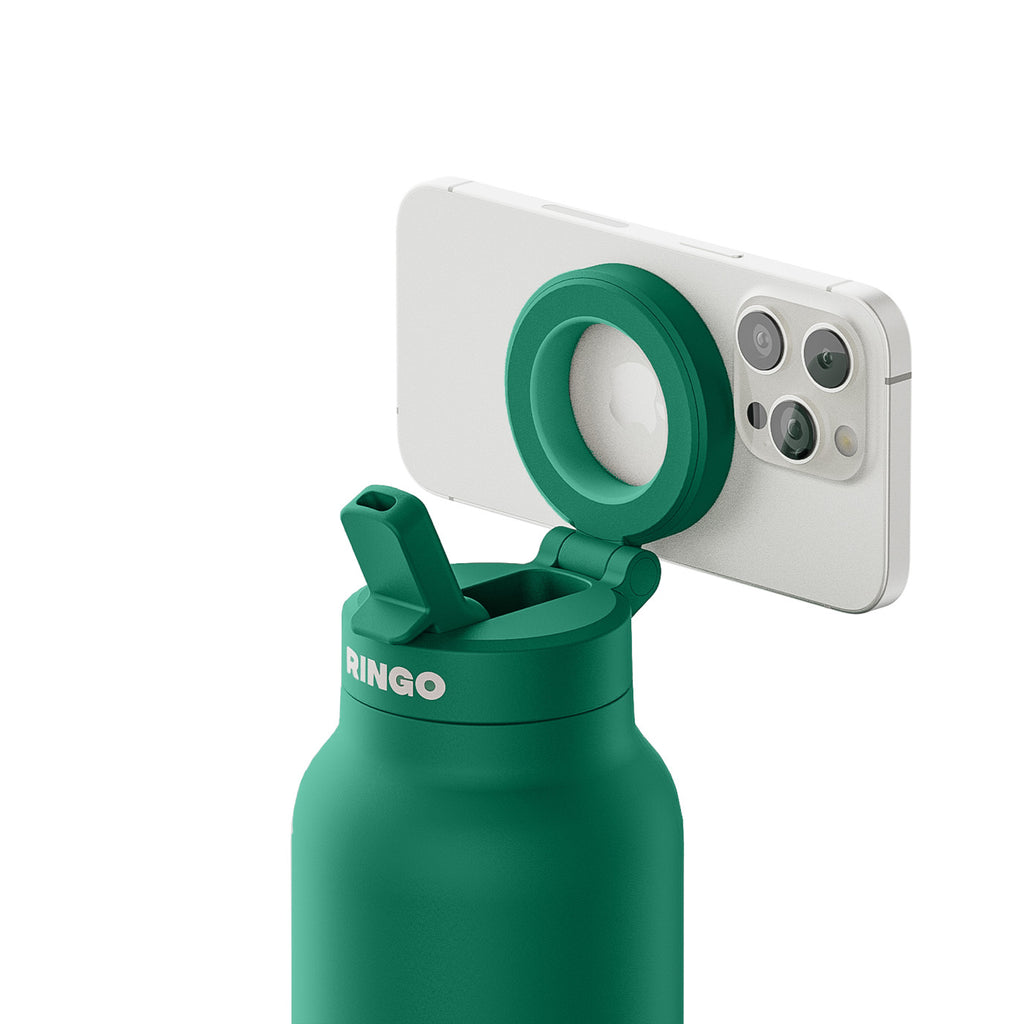 Ringo Pro Water Bottle with Magnetic Phone Ring, 24 oz Full Color - Green - View 4