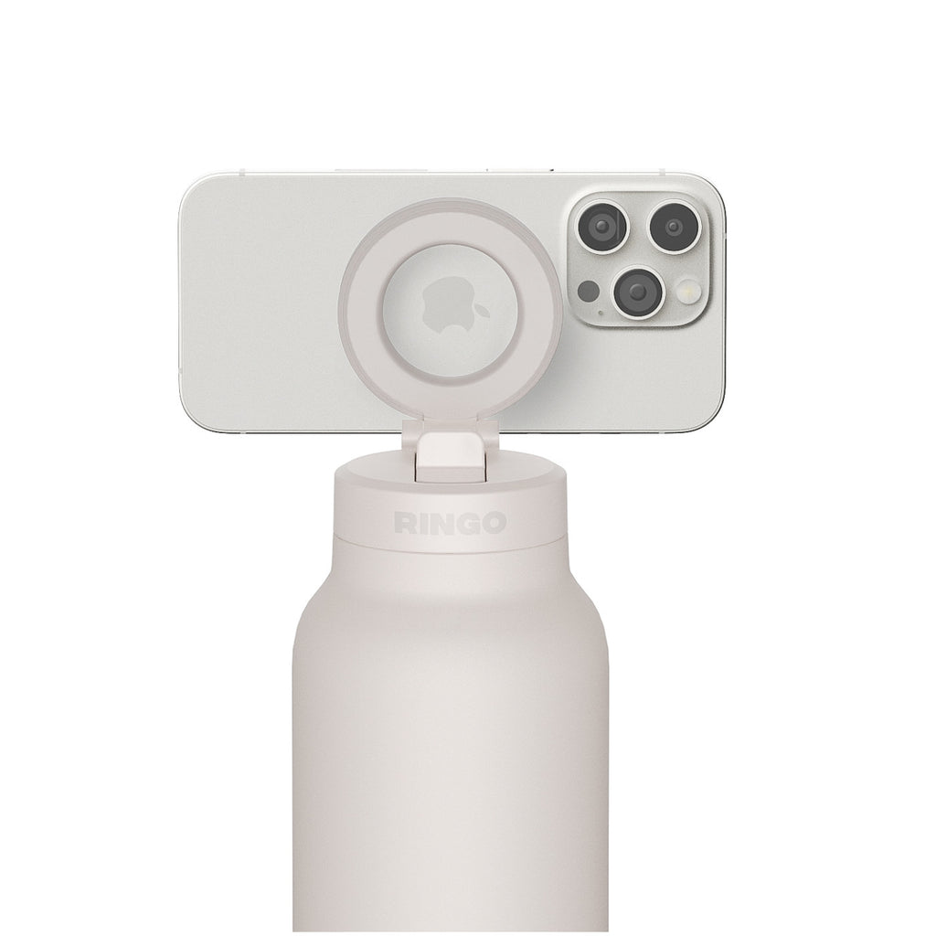 Ringo Pro Water Bottle with Magnetic Phone Ring, 24 oz Full Color - Ivory - View 10