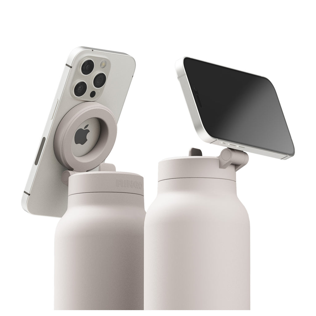 Ringo Pro Water Bottle with Magnetic Phone Ring, 24 oz Full Color - Ivory - View 3