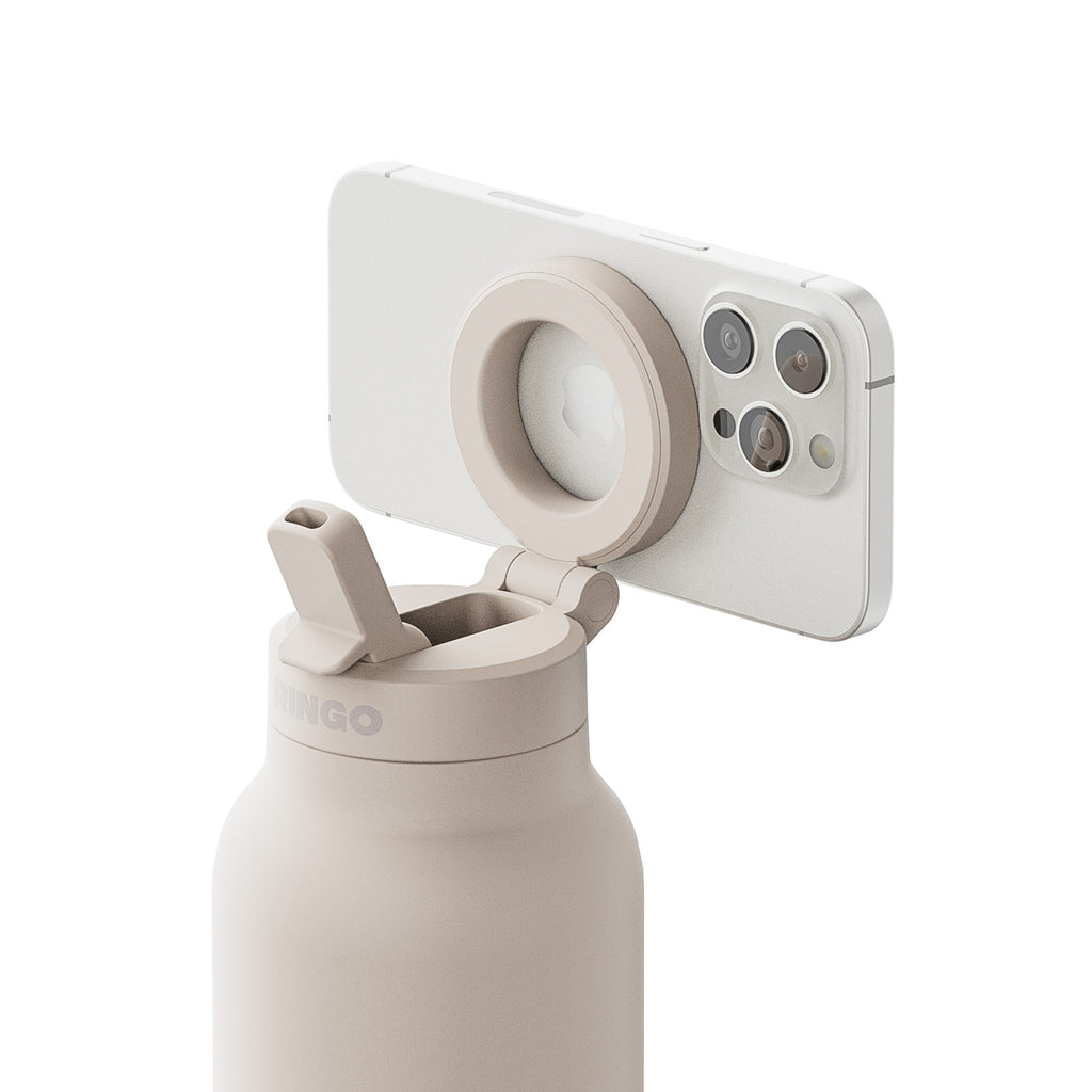 Ringo Pro Water Bottle with Magnetic Phone Ring, 24 oz Full Color - Ivory - View 8