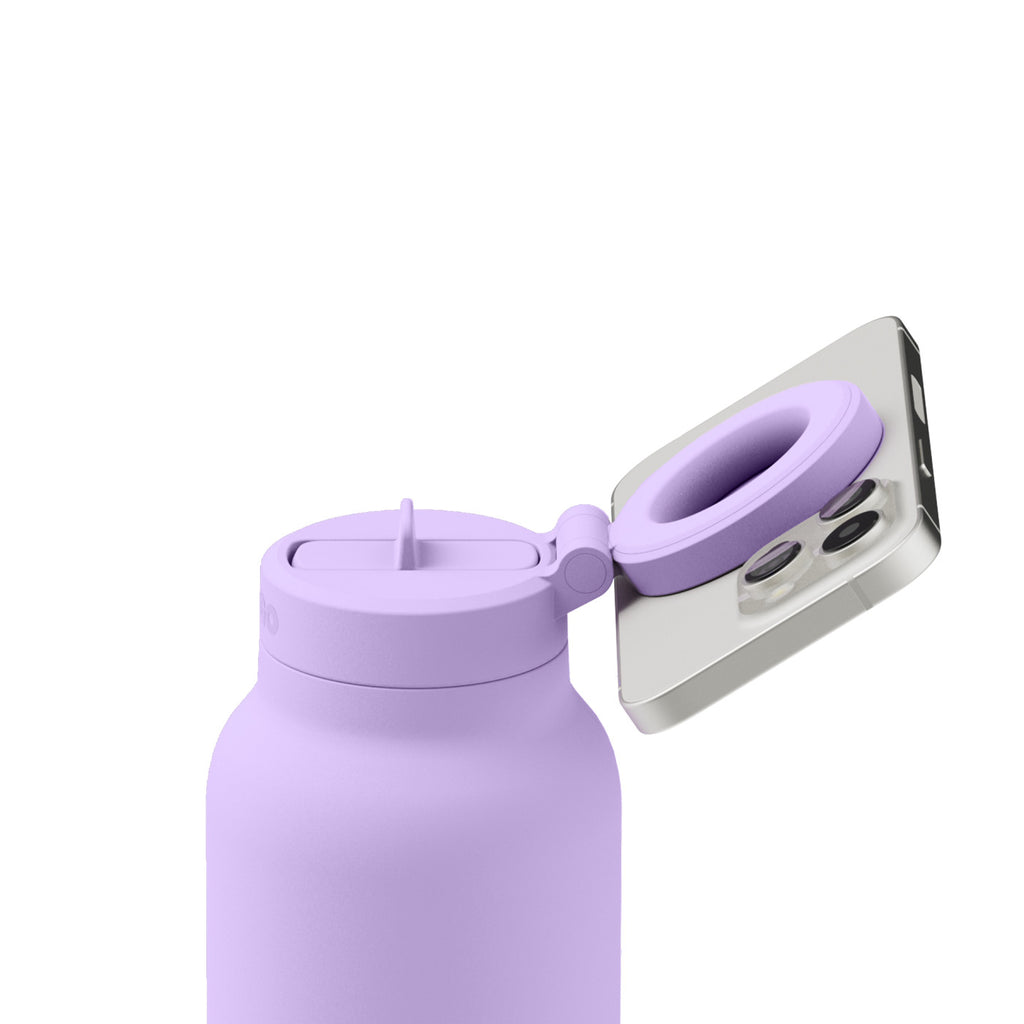 Ringo Pro Water Bottle with Magnetic Phone Ring, 24 oz Full Color - Lilac - View 10