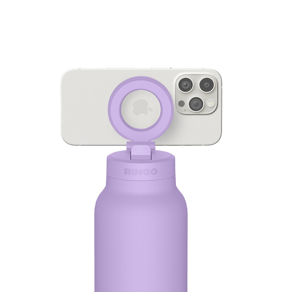 Ringo Pro Water Bottle with Magnetic Phone Ring, 24 oz Full Color - Lilac - View 11