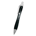 Rio Ballpoint Pen with a Contoured Rubber Grip - Black - Silk Screen