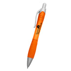 Rio Ballpoint Pen with a Contoured Rubber Grip - Orange - Silk Screen