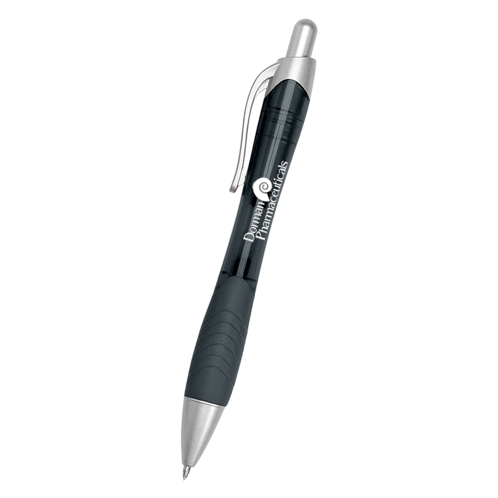 Rio Gel Pen with a Contoured Rubber Grip - Black - Silk Screen