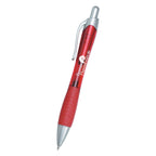 Rio Gel Pen with a Contoured Rubber Grip - Red - Silk Screen
