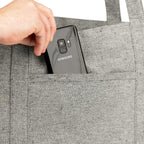 Ripley Starboard Recycled Cotton Tote Bag, 10 oz - Heather Gray - Pocket