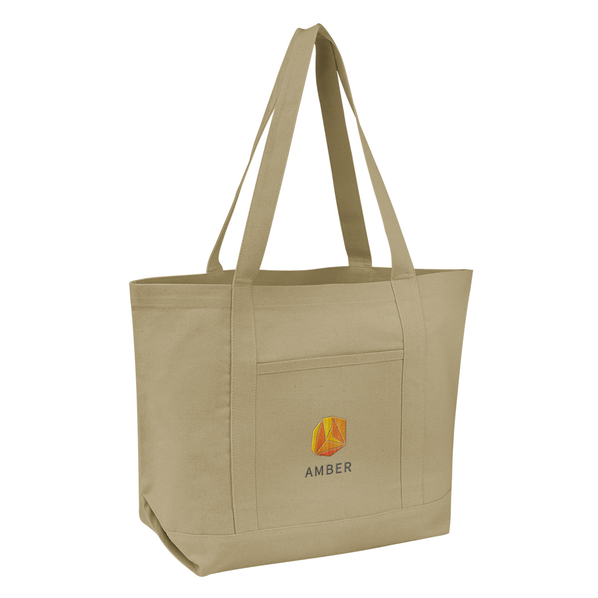 Ripley Starboard Recycled Cotton Tote Bag, 10 oz - Tan - Embroidery