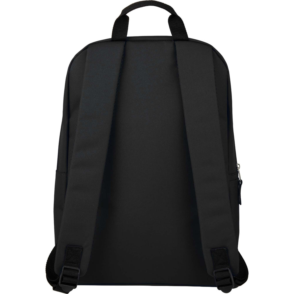 Ripple Recycled Laptop Backpack with Textured Base, 15 Inch - Black - Back