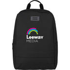 Ripple Recycled Laptop Backpack with Textured Base, 15 Inch - Black - Front