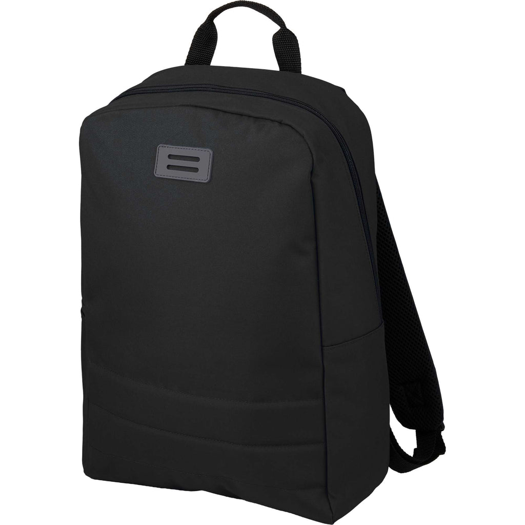 Ripple Recycled Laptop Backpack with Textured Base, 15 Inch - Black - Left Angle