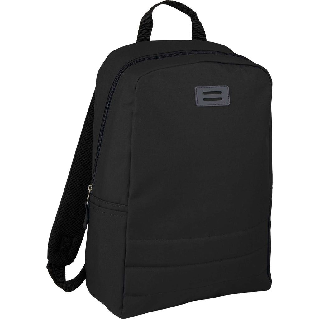 Ripple Recycled Laptop Backpack with Textured Base, 15 Inch Full Color - Black - Right Angle