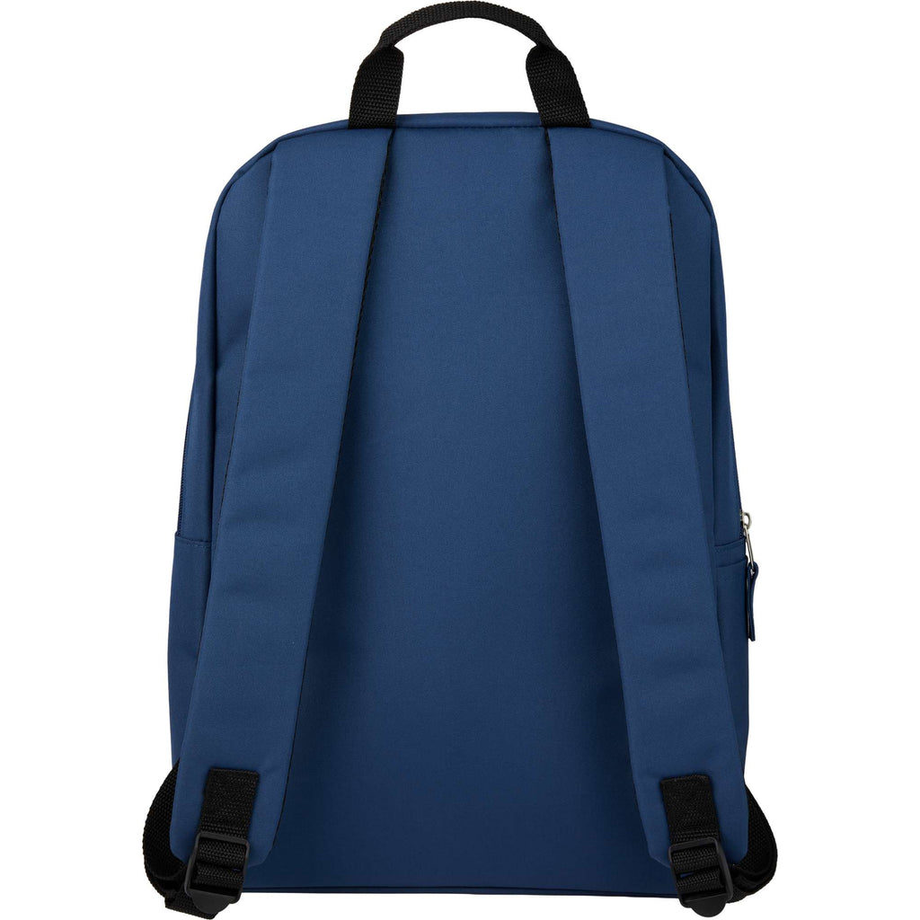 Ripple Recycled Laptop Backpack with Textured Base, 15 Inch Full Color - Navy - Back