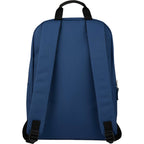Ripple Recycled Laptop Backpack with Textured Base, 15 Inch Full Color - Navy - Back