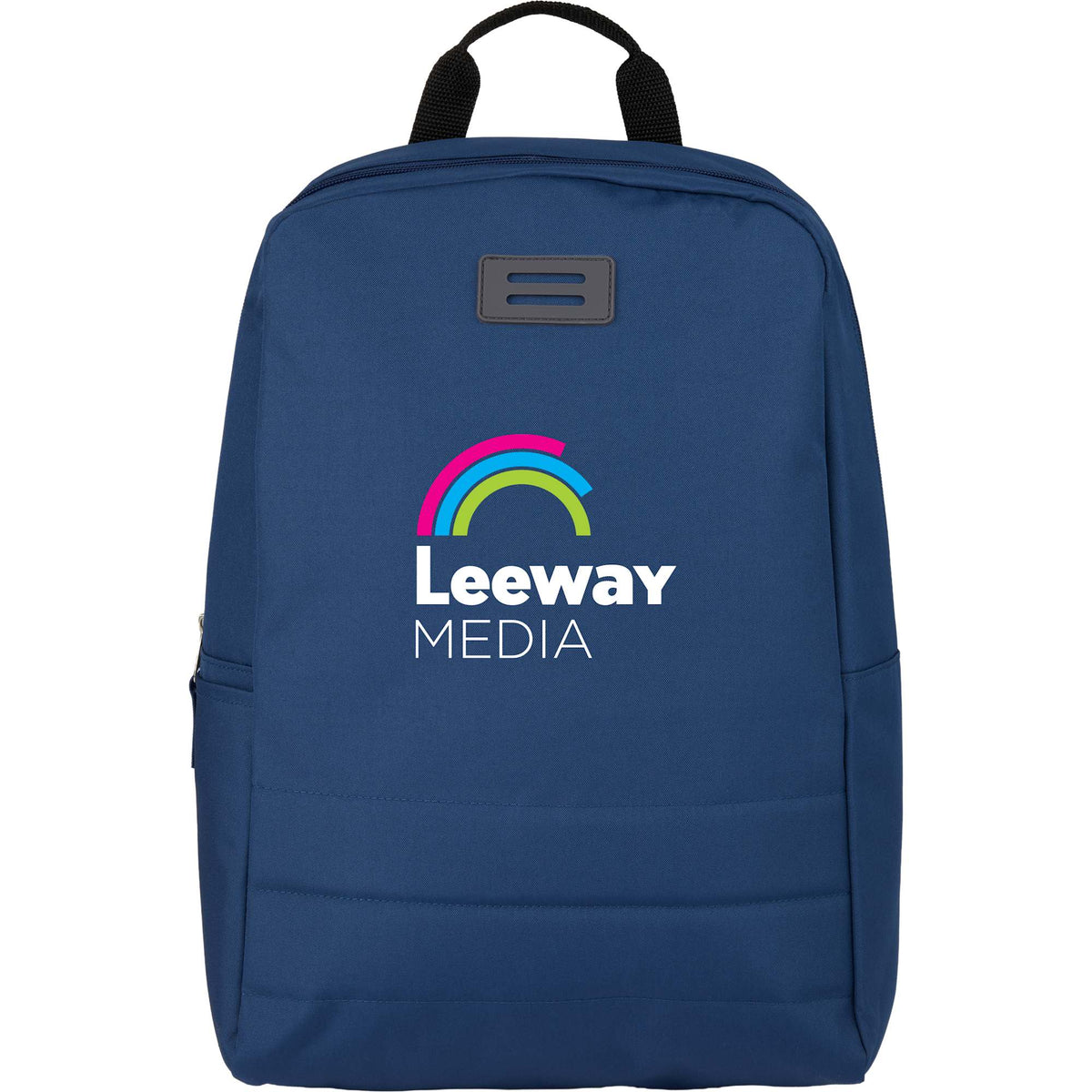 Ripple Recycled Laptop Backpack with Textured Base, 15 Inch Full Color - Navy - Front