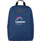 Ripple Recycled Laptop Backpack with Textured Base, 15 Inch - Navy - Front