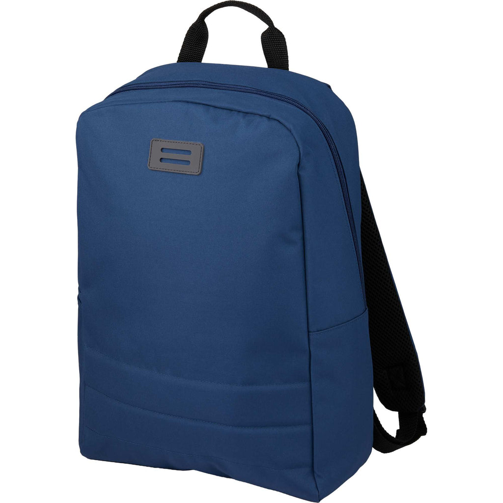 Ripple Recycled Laptop Backpack with Textured Base, 15 Inch - Navy - Left Angle