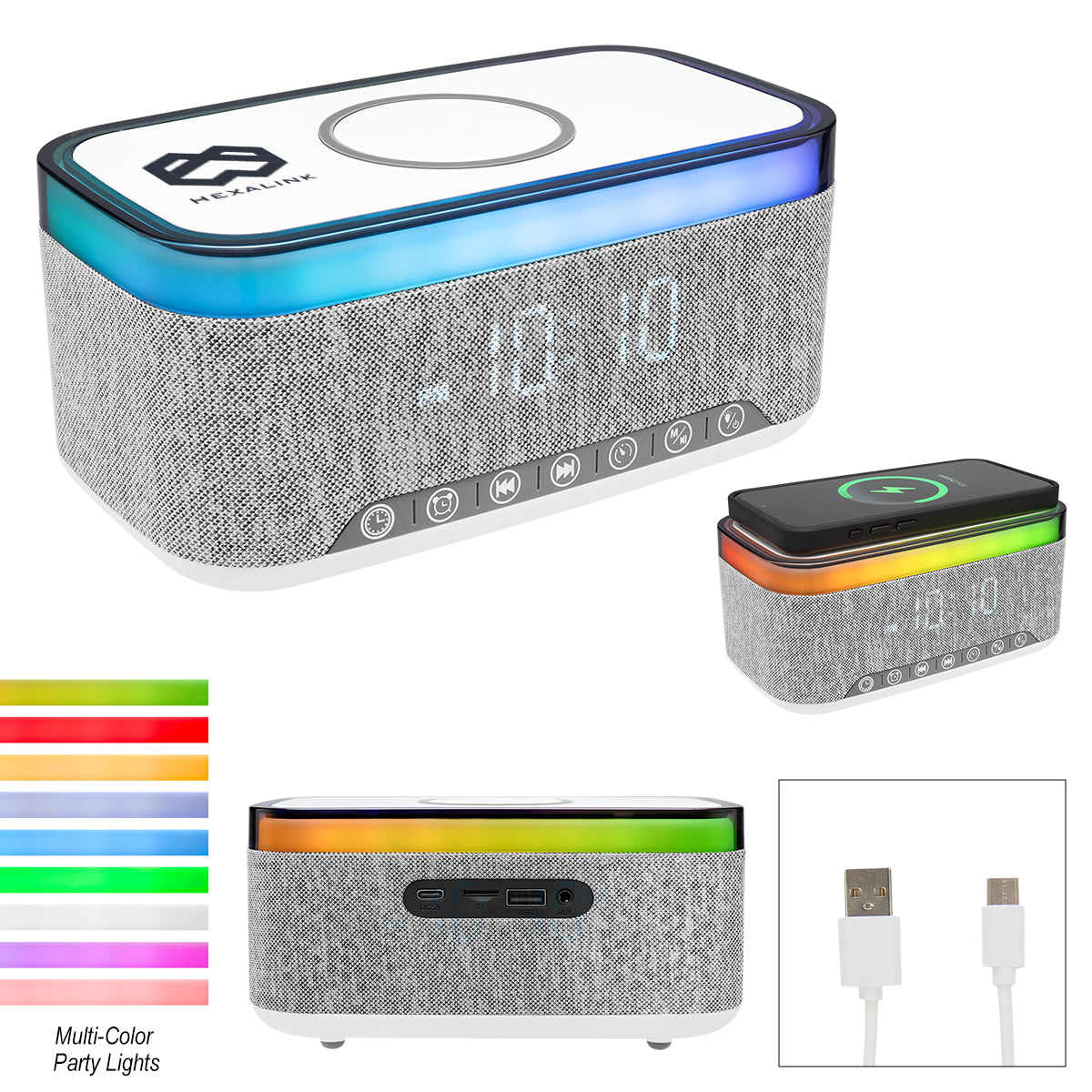 Rise and Shine Clock with Light-Up Speaker and Charger