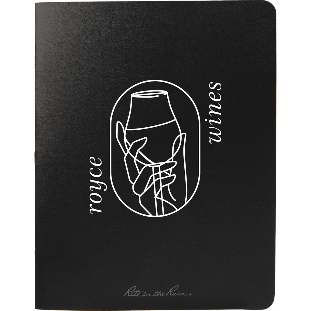 Rite in the Rain Stapled Field Notebook, 6.6 x 8.5 Inches - Black - Front