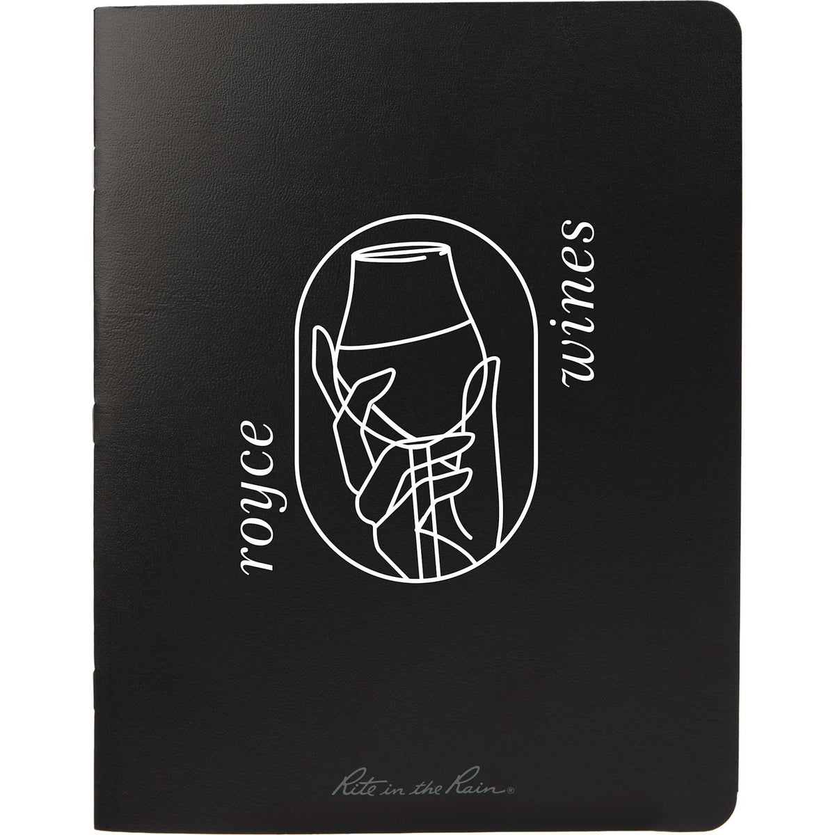 Rite in the Rain Stapled Field Notebook, 6.6 x 8.5 Inches - Black - Front
