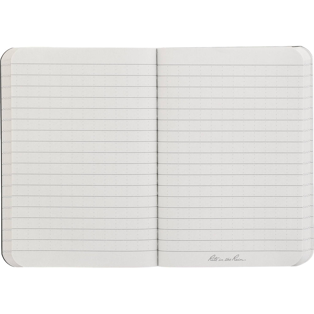 Rite in the Rain Weatherproof Soft Cover Notebook, 3.5 x 5.25 Inches - Black - Open