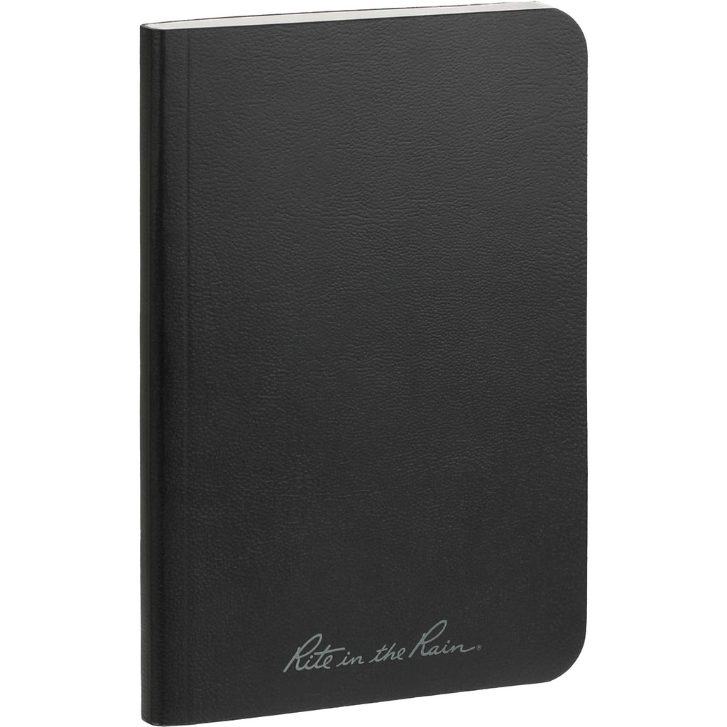 Rite in the Rain Weatherproof Soft Cover Notebook, 3.5 x 5.25 Inches - Black - Right Angle