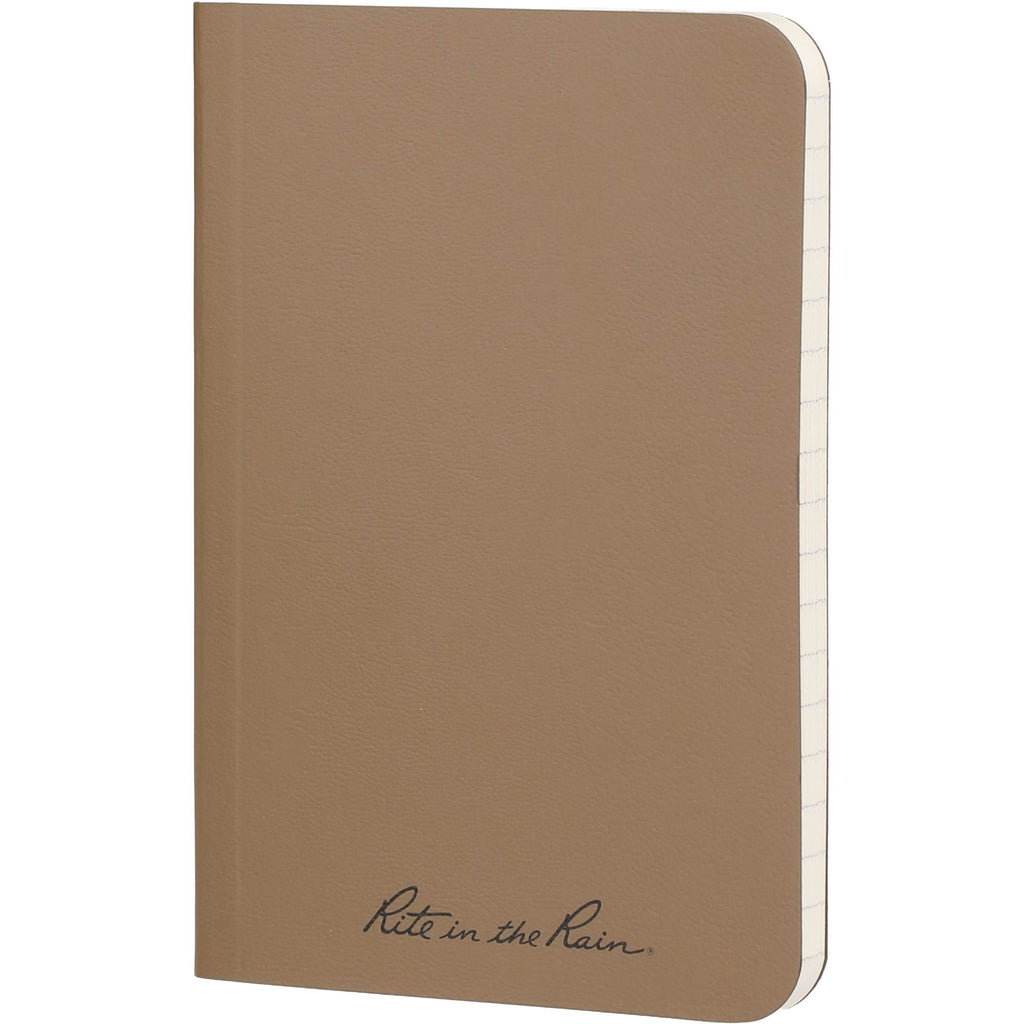 Rite in the Rain Weatherproof Soft Cover Notebook, 3.5 x 5.25 Inches - Tan - Left Angle