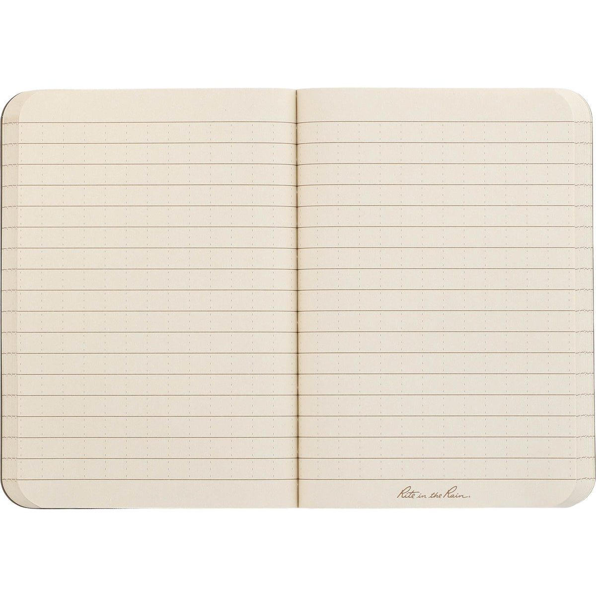 Rite in the Rain Weatherproof Soft Cover Notebook, 3.5 x 5.25 Inches - Tan - Open