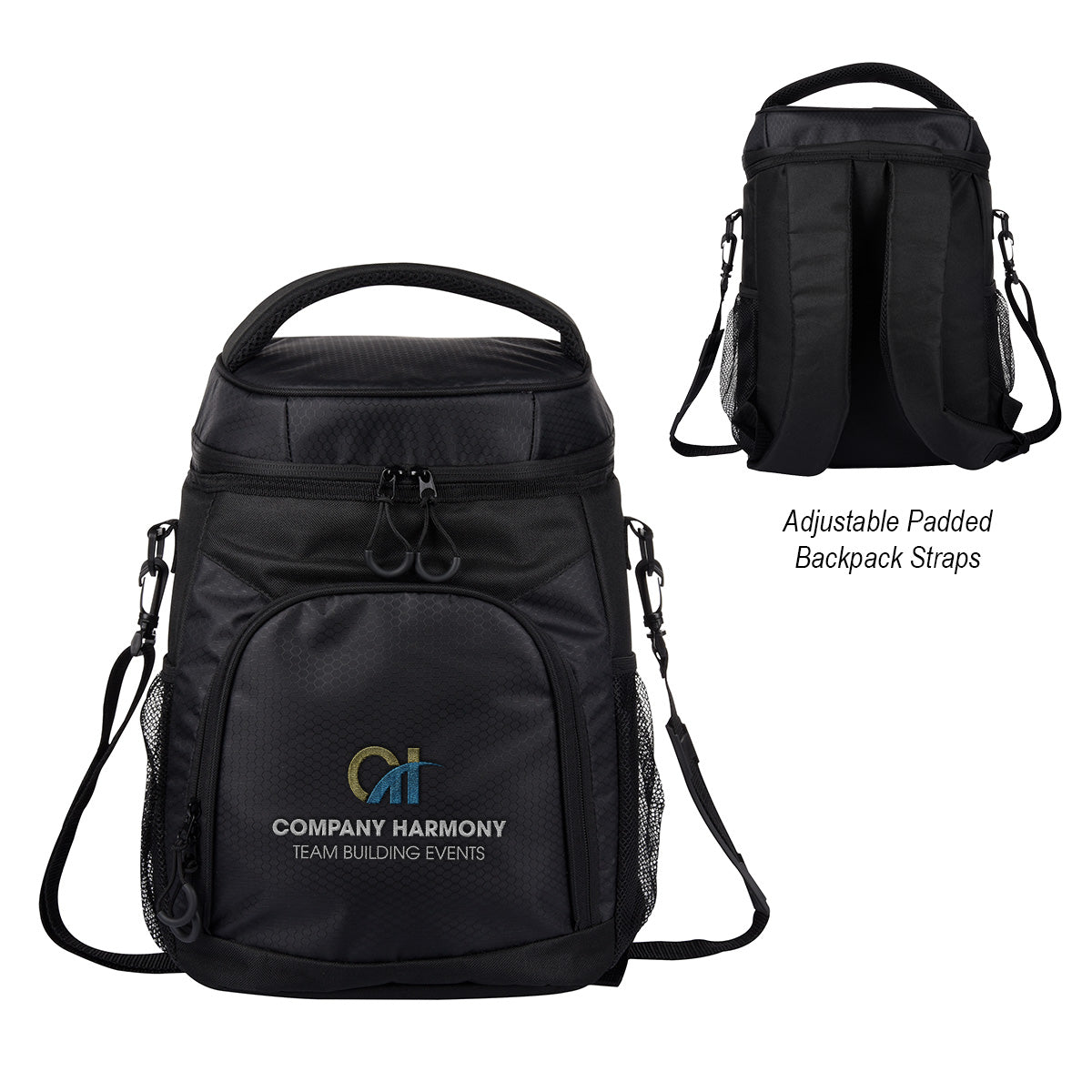 Riverbank Cooler Backpack Embroidery - Black - Embroidery