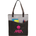 Rivers Convention Tote with Front Pocket and Pen Slots - Black - Front