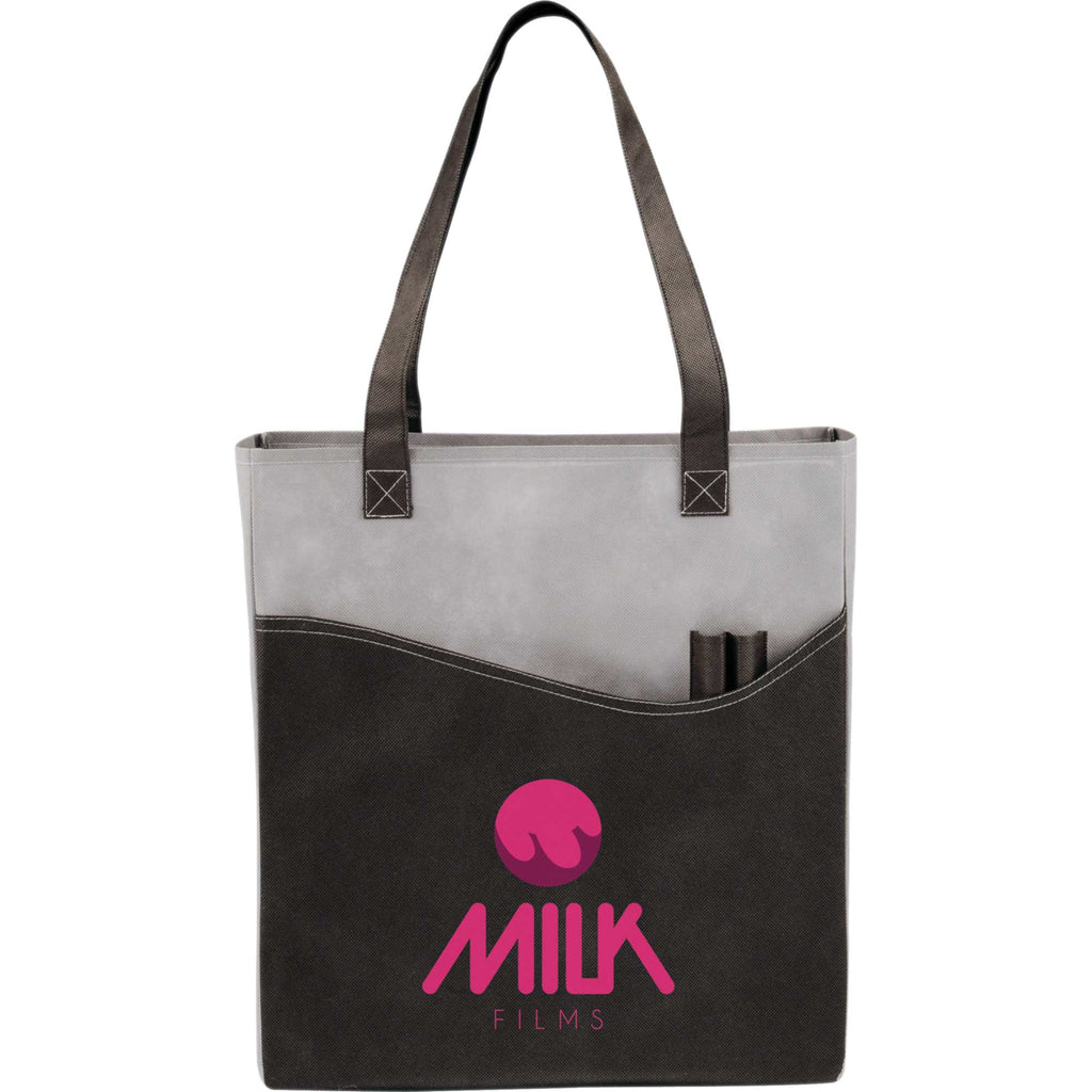 Rivers Convention Tote with Front Pocket and Pen Slots - Black - Photo