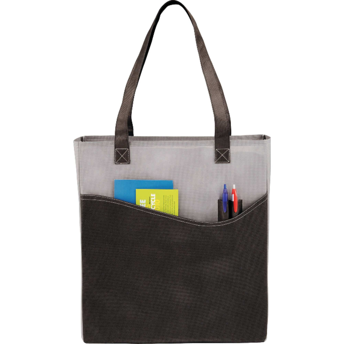 Rivers Convention Tote with Front Pocket and Pen Slots Full Color - Black - Photo 2