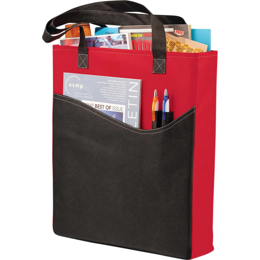 Rivers Convention Tote with Front Pocket and Pen Slots Full Color - Red with Black Trim - Photo 2