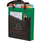Rivers Convention Tote with Front Pocket and Pen Slots - Green - Front