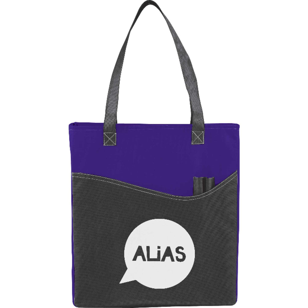 Rivers Convention Tote with Front Pocket and Pen Slots - Purple - Photo