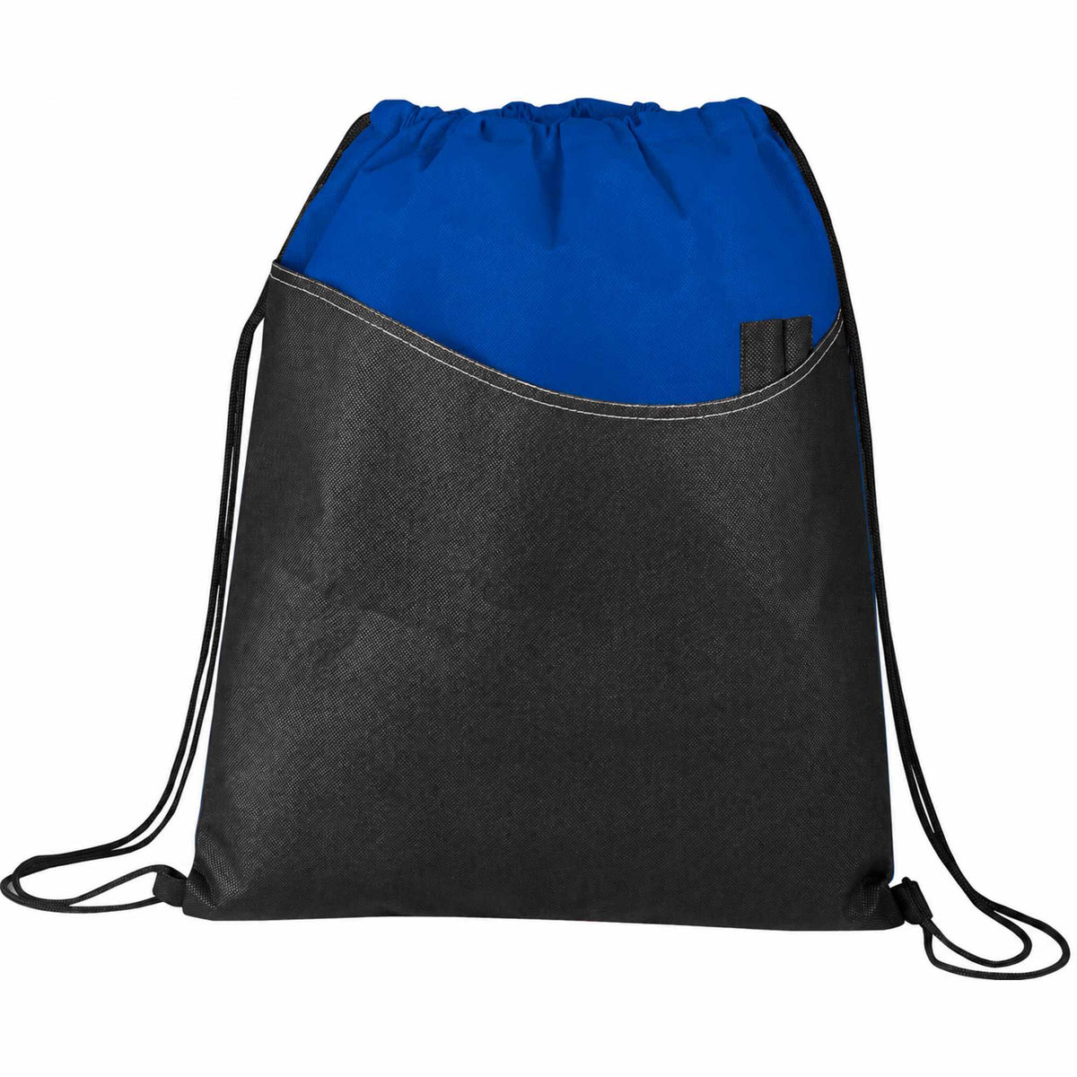 Rivers Non-Woven Drawstring Bag with Pen Sleeves - Royal Blue - Photo 3