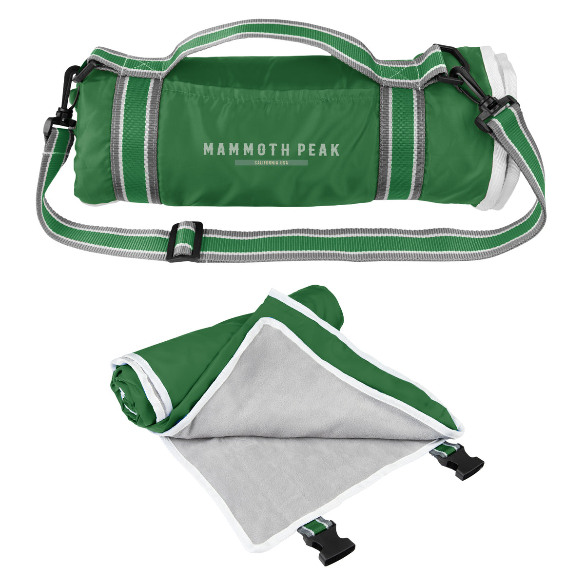 Riverside Roll-Up Blanket with Carry Handle - Green - Colorbrite