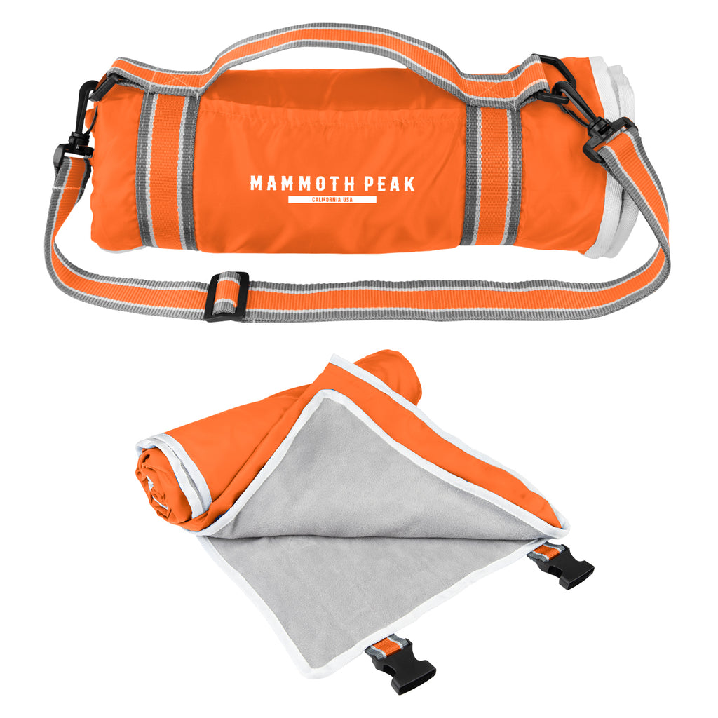 Riverside Roll-Up Blanket with Carry Handle - Orange - Silk Screen