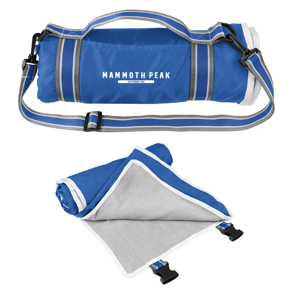 Riverside Roll-Up Blanket with Carry Handle - Royal Blue - Silk Screen