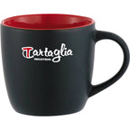 Riviera Electric Two Tone Ceramic Mug, 11 oz Laser Engraving - Black w/Red Trim - Front