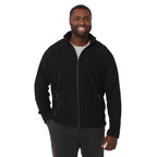 Rixford Anti-Pill Microfleece Full Zip Jacket for Men Embroidery - Black - Front