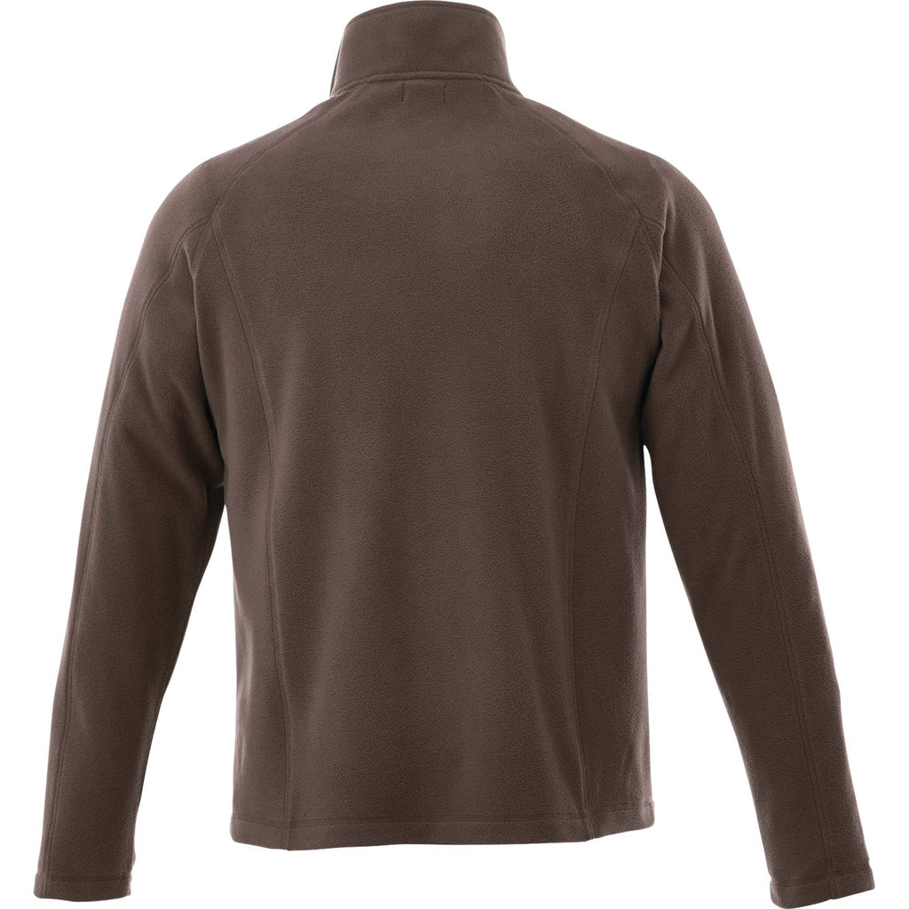 Rixford Anti-Pill Microfleece Full Zip Jacket for Men Embroidery - Chocolate - Back Flat