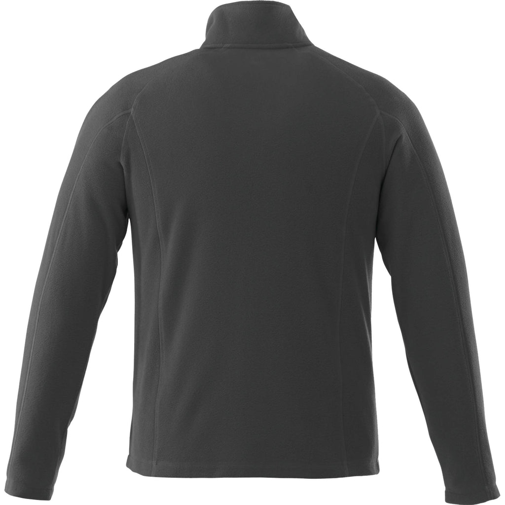 Rixford Anti-Pill Microfleece Full Zip Jacket for Men Embroidery - Grey Storm - Back Flat