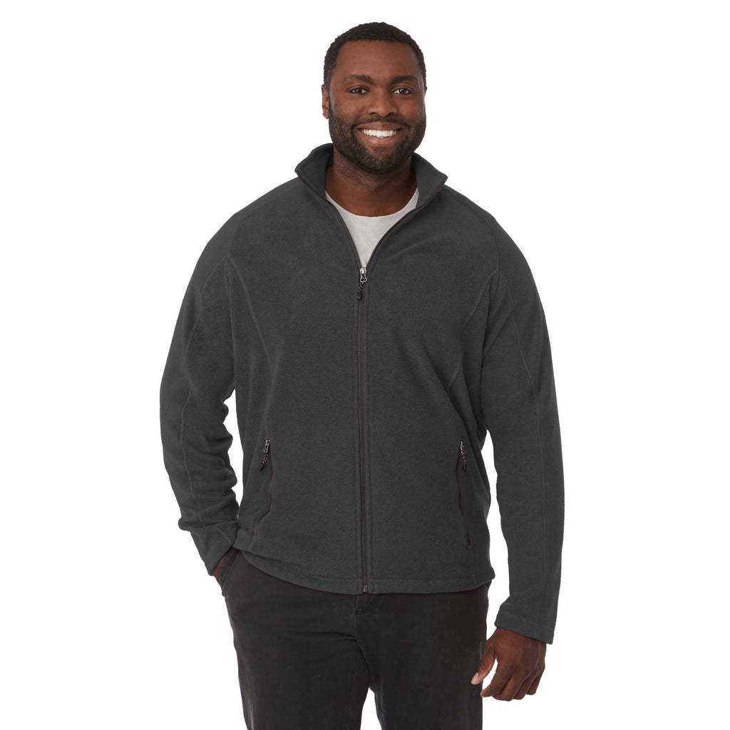 Rixford Anti-Pill Microfleece Full Zip Jacket for Men Embroidery - Grey Storm - Front