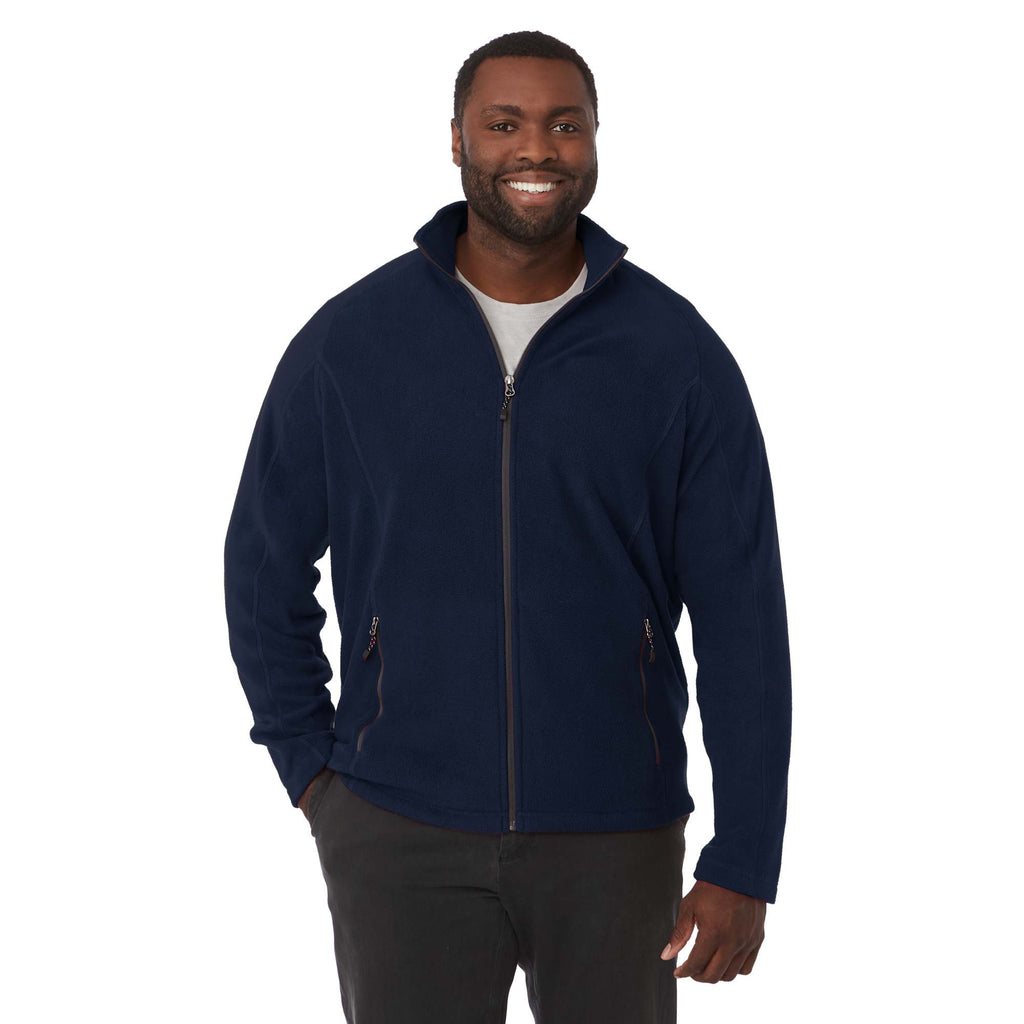 Rixford Anti-Pill Microfleece Full Zip Jacket for Men Embroidery - Navy - Front