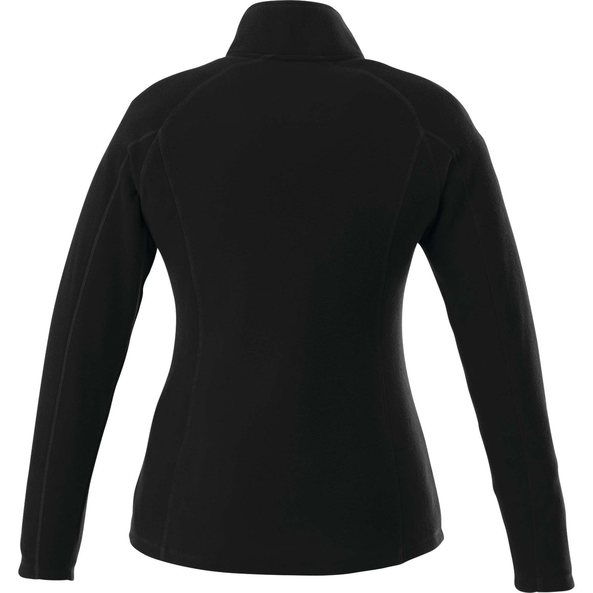 Rixford Anti-Pill Microfleece Full Zip Jacket for Women Embroidery - Black - Back Flat